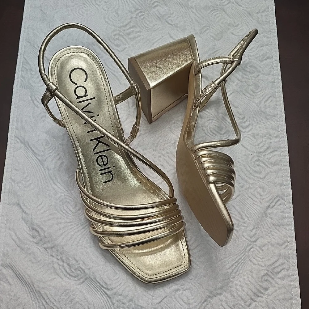 Calvin Klein Women's Metallic Gold Heels